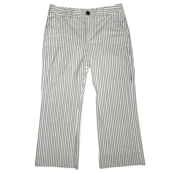 Cabi Striped Tick Tock Cropped Wide Leg Casual Trouser Size 6 - Picture 2 of 8